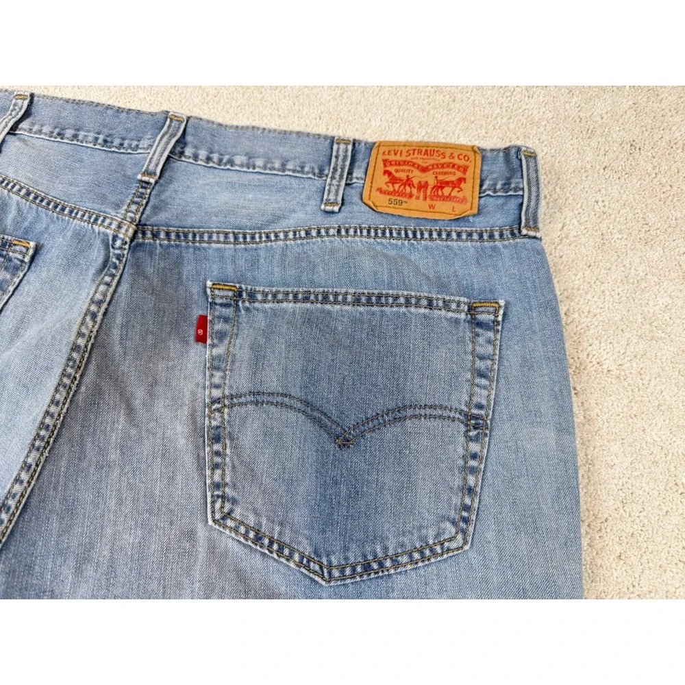 Levis 569 Mens Loose Straight Baggy Workwear Jeans Blue 44x32 Actual 42x29 #1468